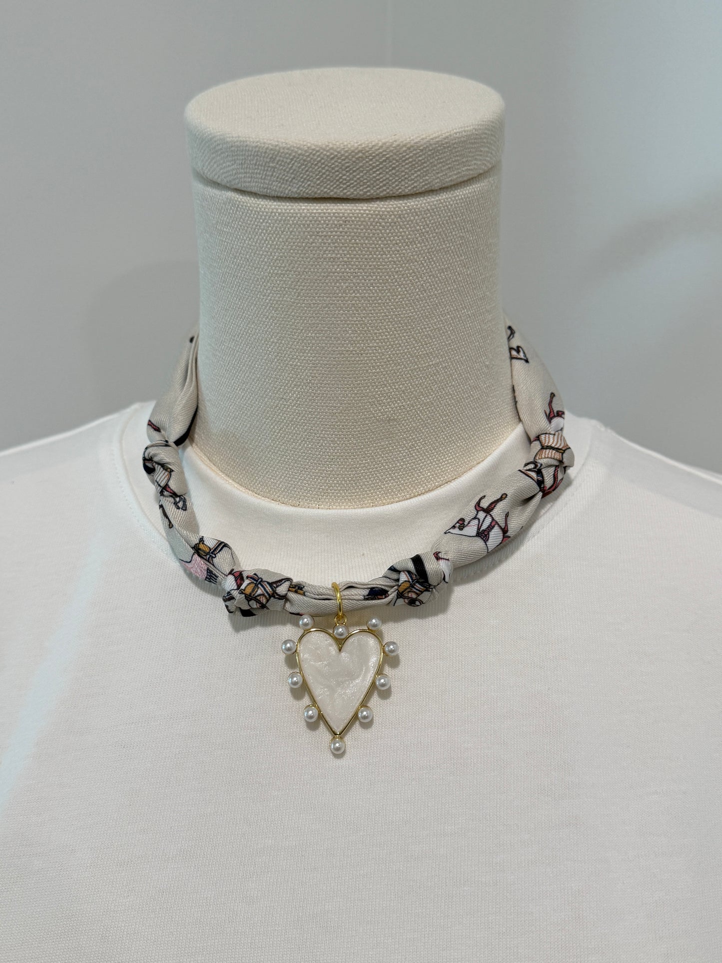 Scarf Charm Necklace - Classic Equestrian Neutral