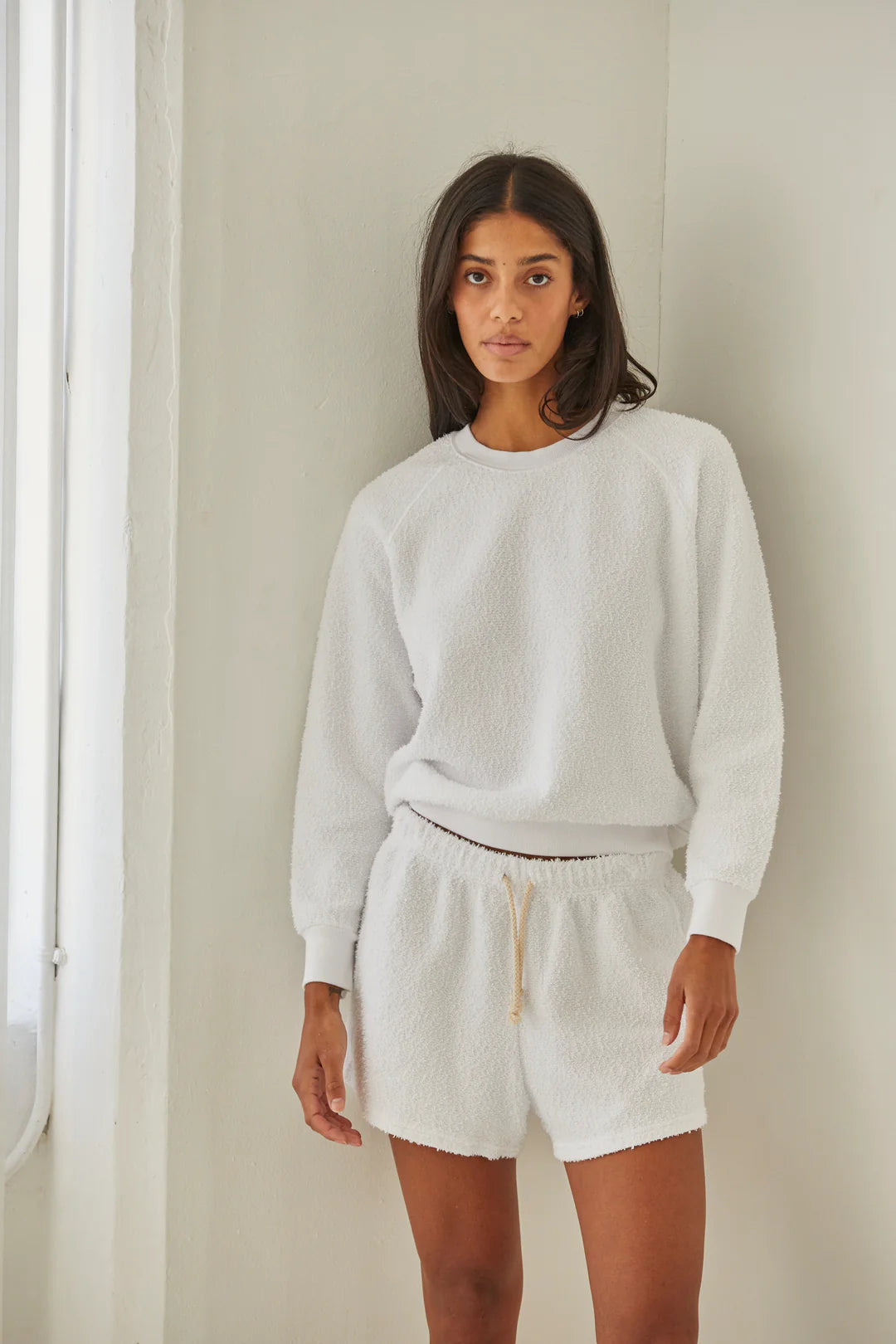 sami summer boucle raglan sweatshirt by perfectwhitetee in white