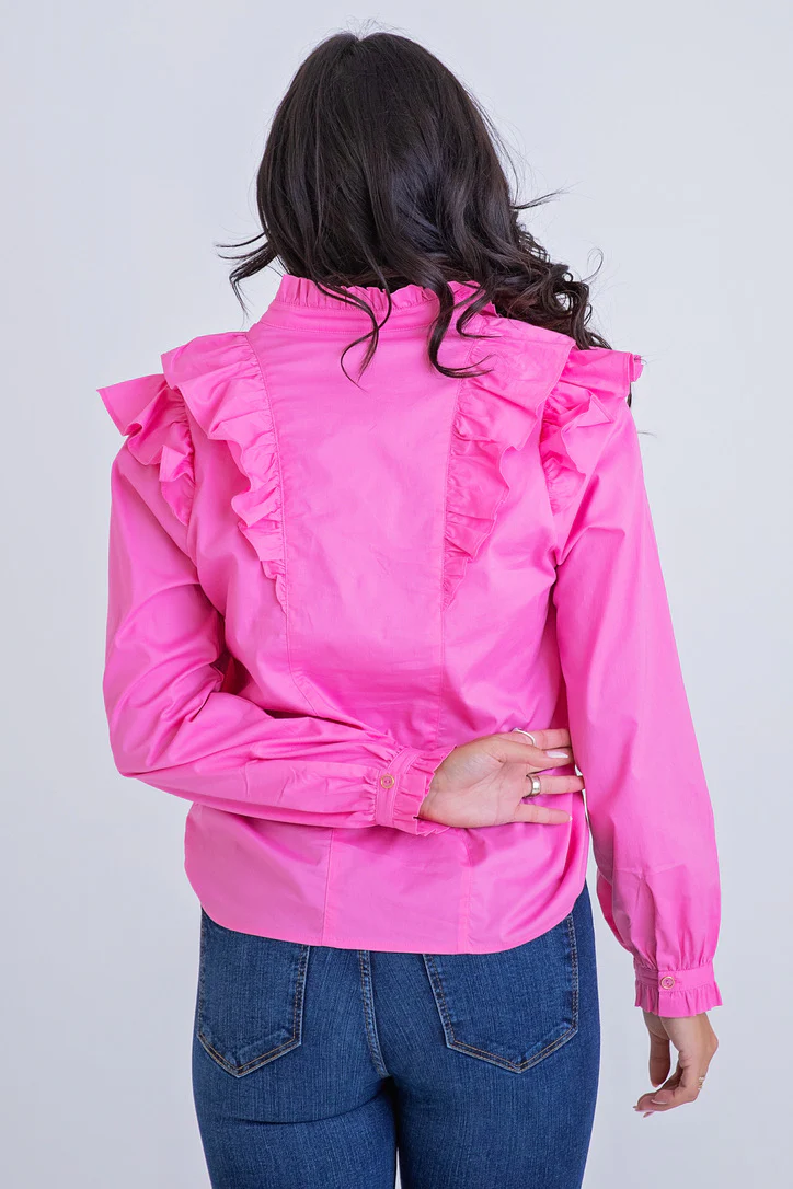Ruffle button up shirt by Karlie