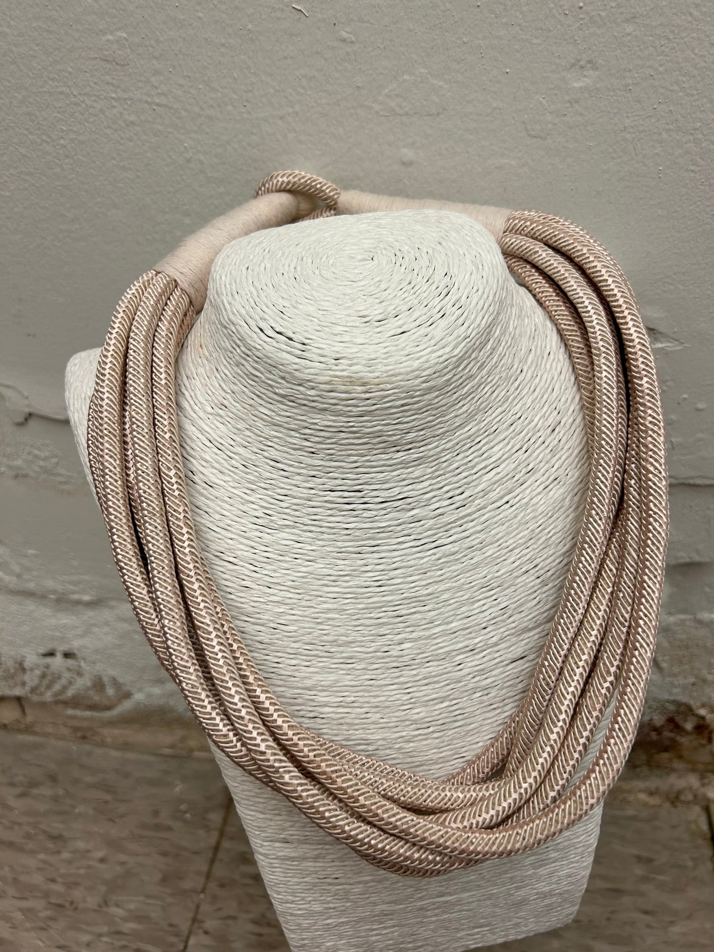 Slub 8-Strand Necklace - Ecru