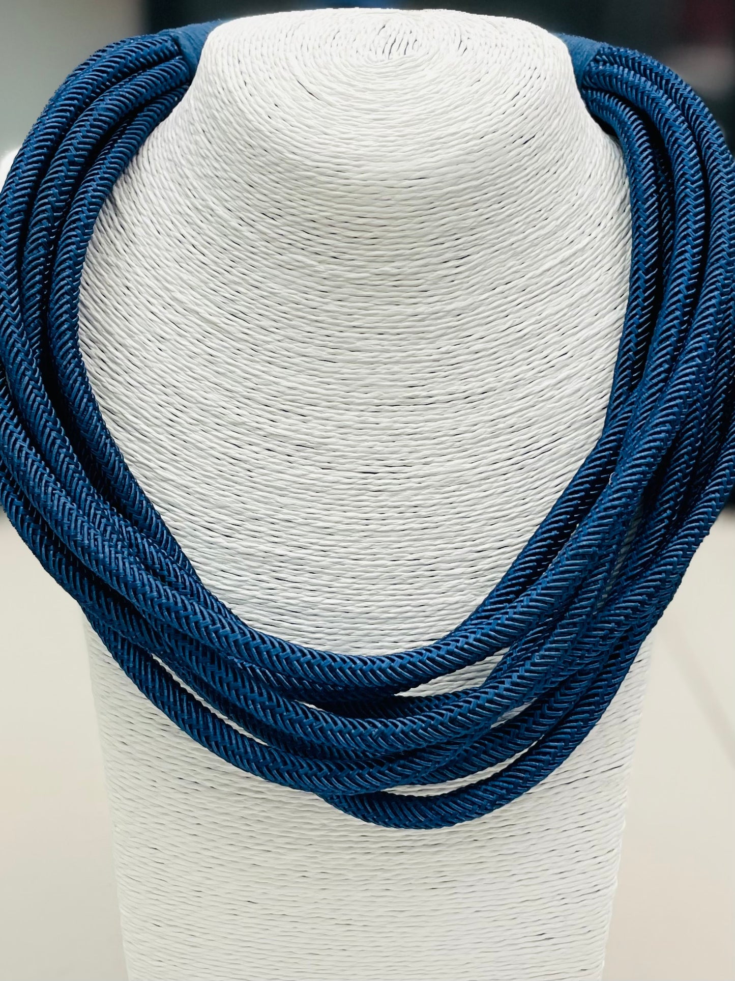 Slub 8-Strand Necklace - Navy