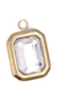 Rectangle Gemstone Diamond Charm