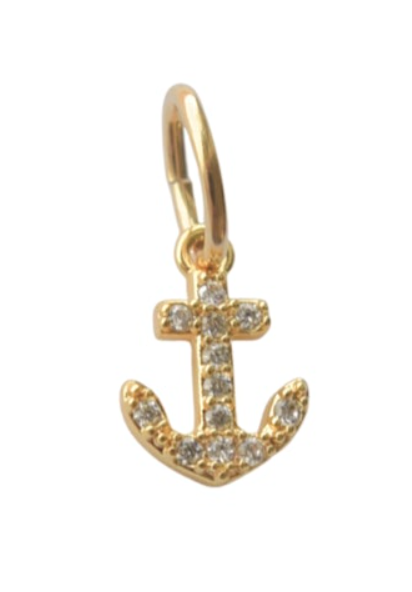Tiny Anchor Pave Charm