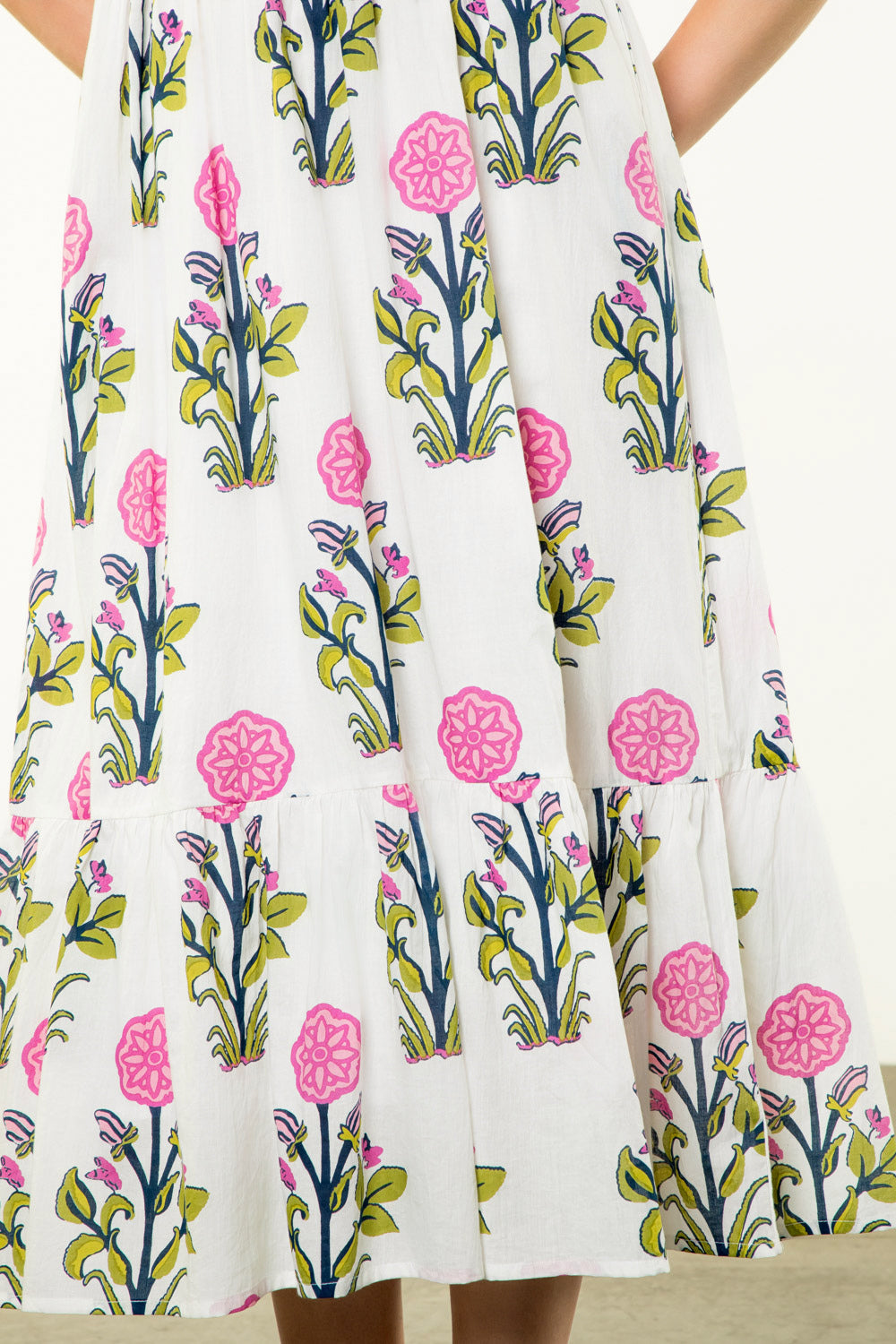 THML Puff Sleeve Flower Print Maxi Dress