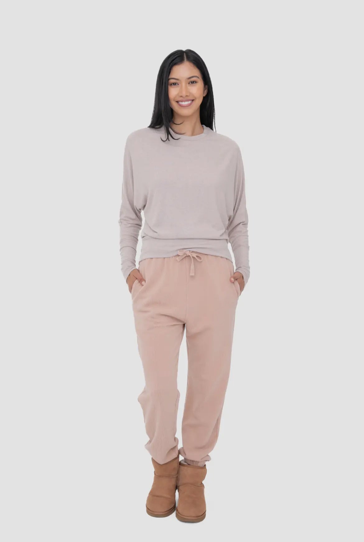Cozy Chic Soft Dolman Sleeved Top - Mocha