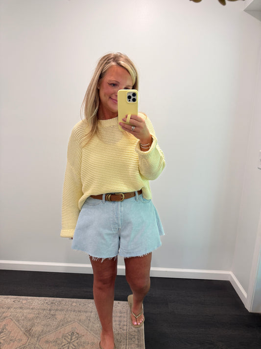 The Sunwashed Sweater in Buttercream