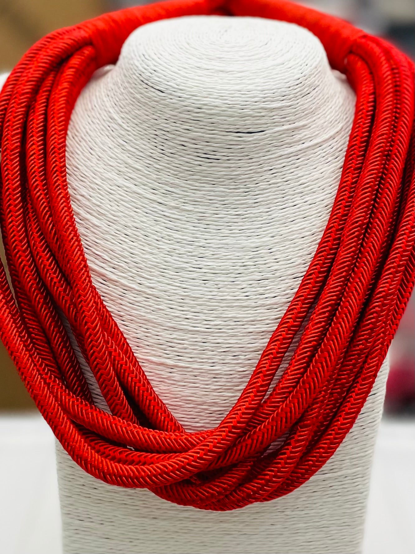 Slub 8-Strand Necklace - Red