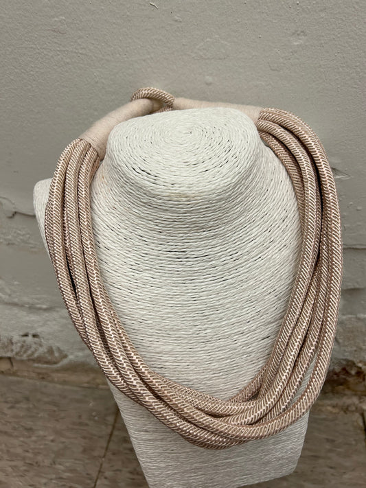 Slub 8-Strand Necklace - Ecru