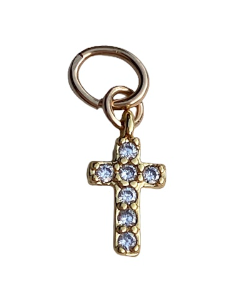 Mini Pave Cross Charm