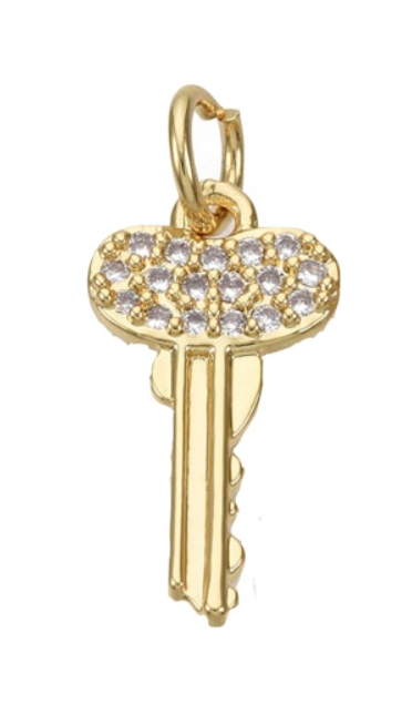 Pave Key Charm