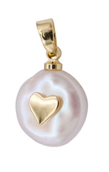 Pearl Heart Charm