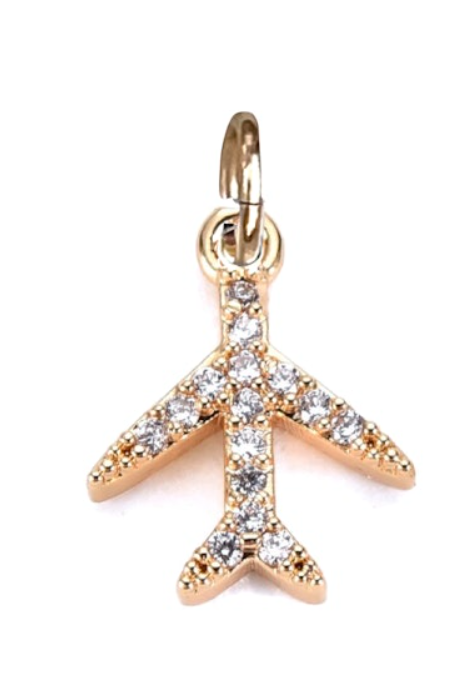 Tiny Jet Setter Pave Charm