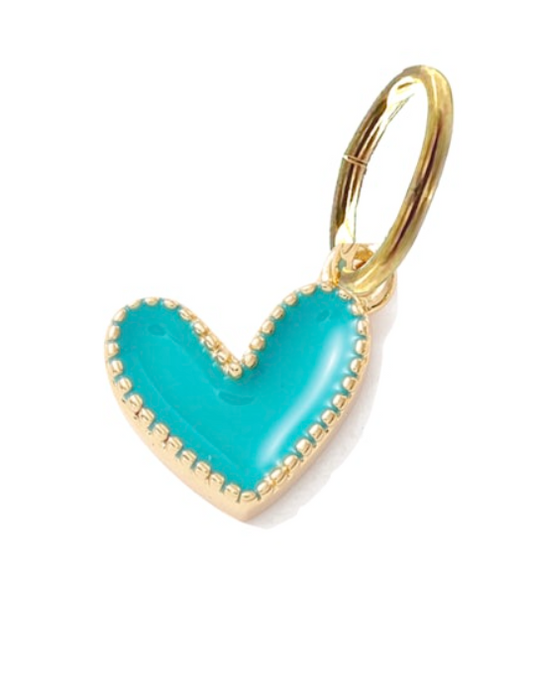 Turqoise Enamel Mini Heart Charm